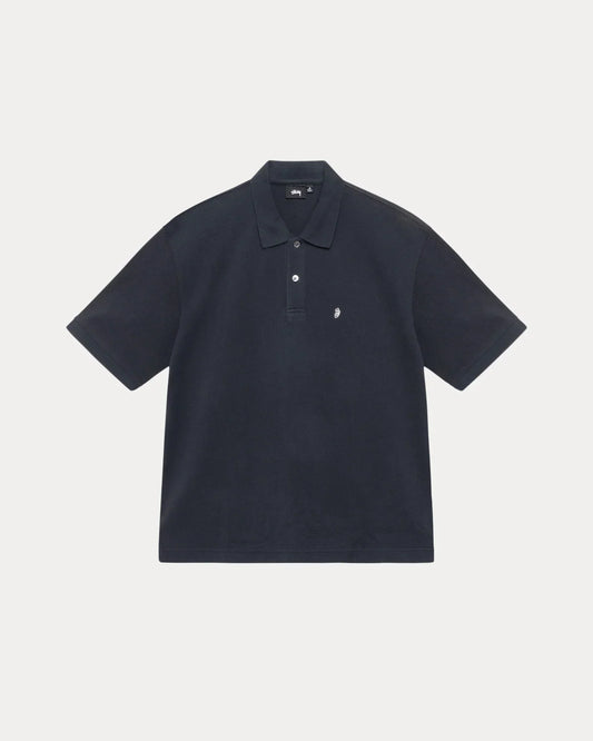 STUSSY CLASSIC PIQUE POLO BLACK