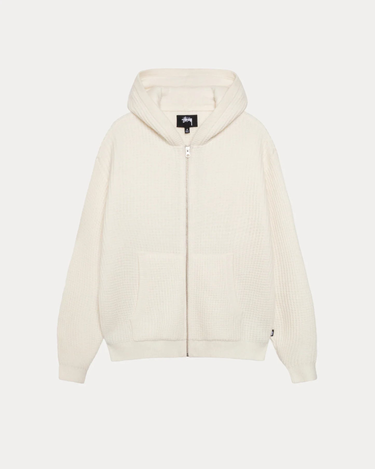 STUSSY WAFFLE CASHMERE ZIP HOODIE