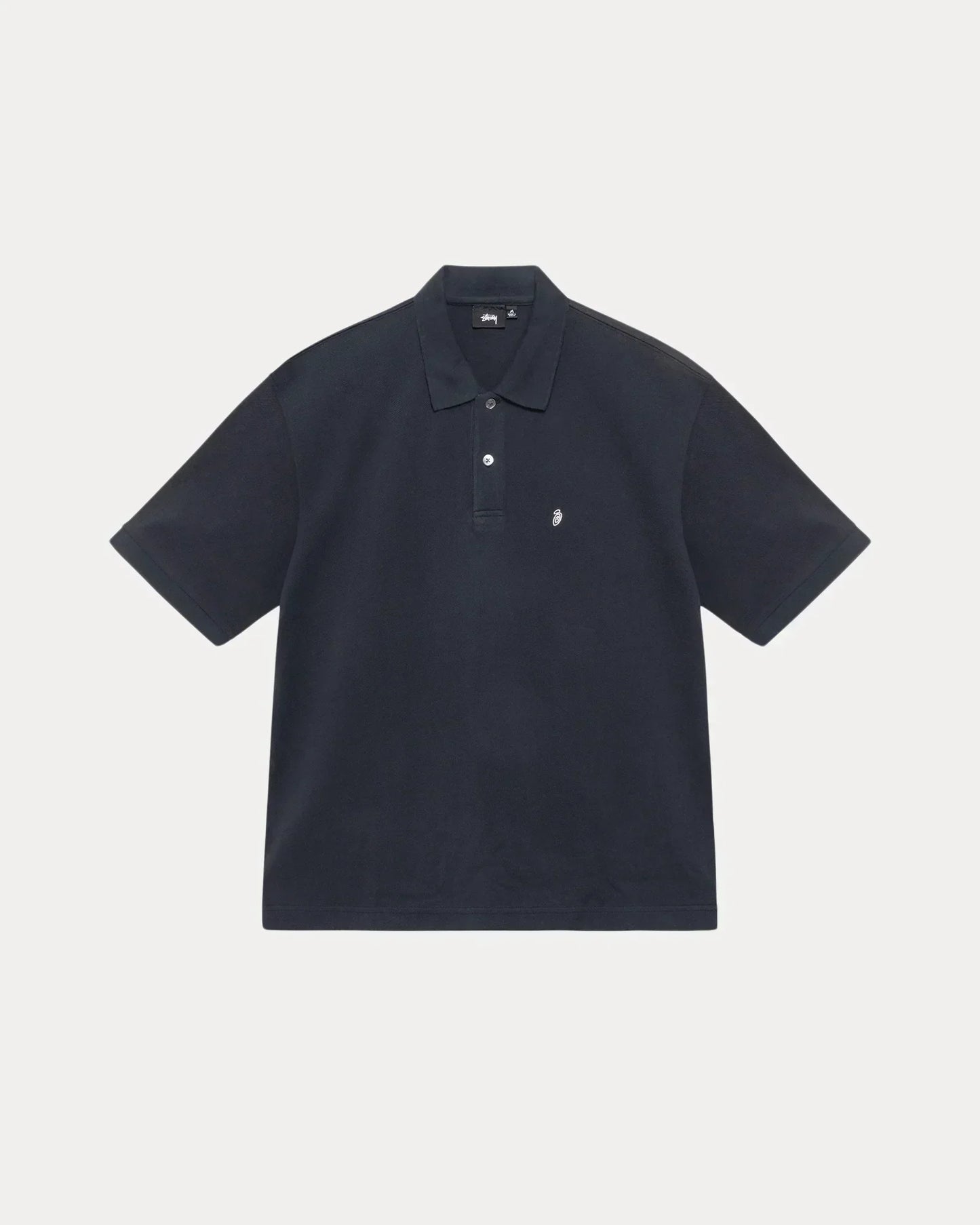 STUSSY CLASSIC PIQUE POLO BLACK