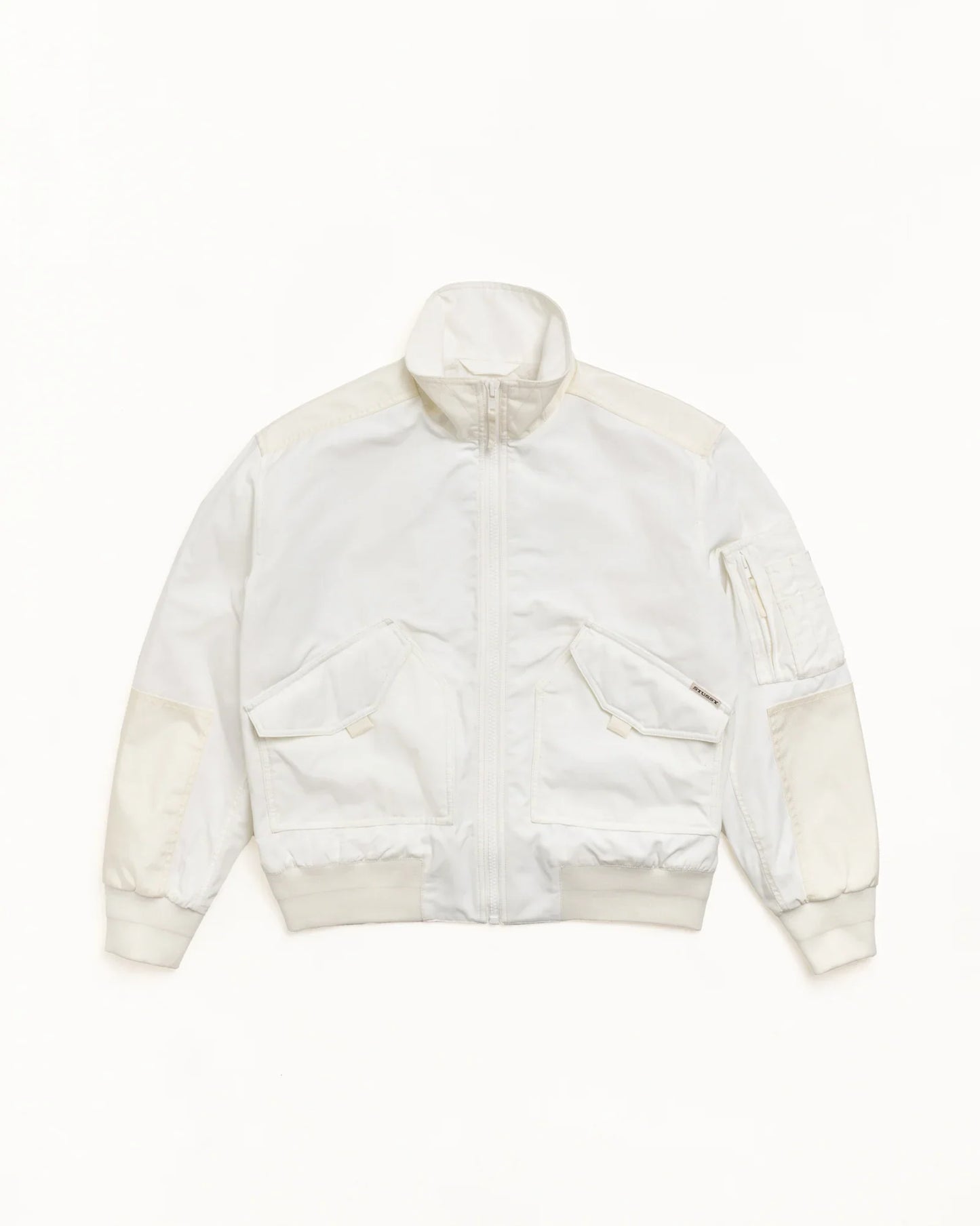 STUSSY MOCK NECK FLIGHT BOMBER WHITE