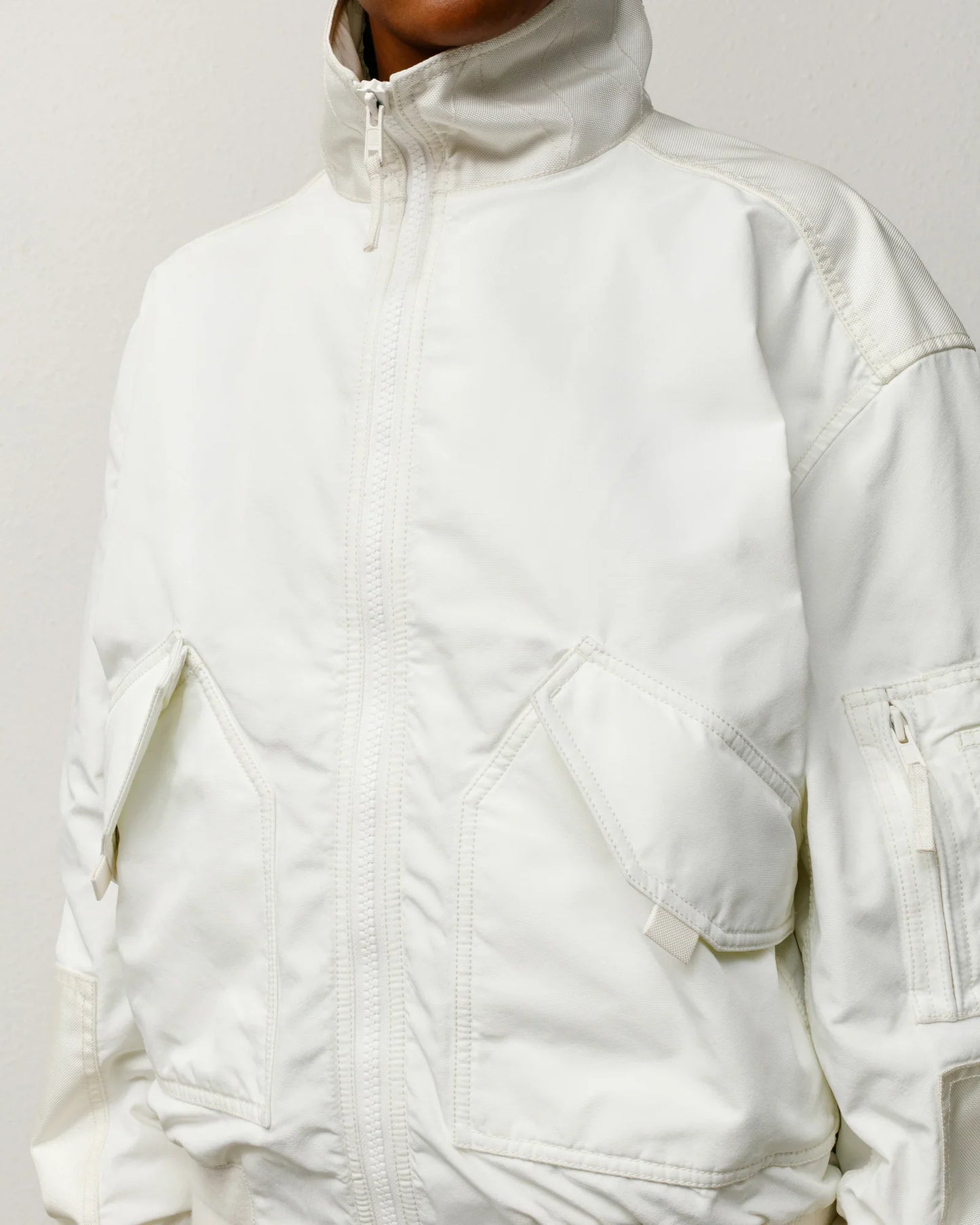 STUSSY MOCK NECK FLIGHT BOMBER WHITE