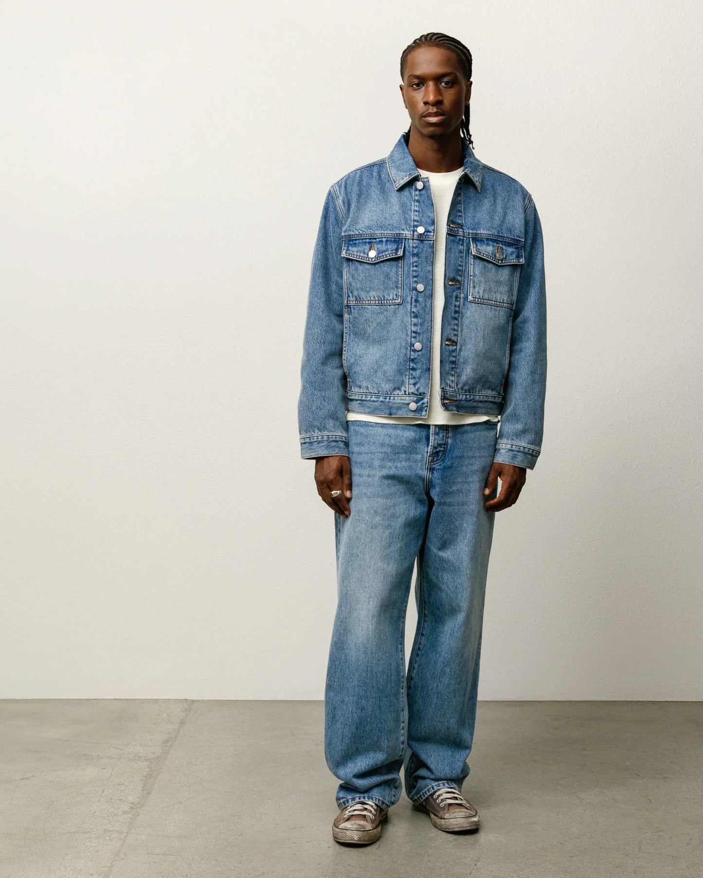 STUSSY BIG OL' JEAN DENIM INDIGO STONE WASH