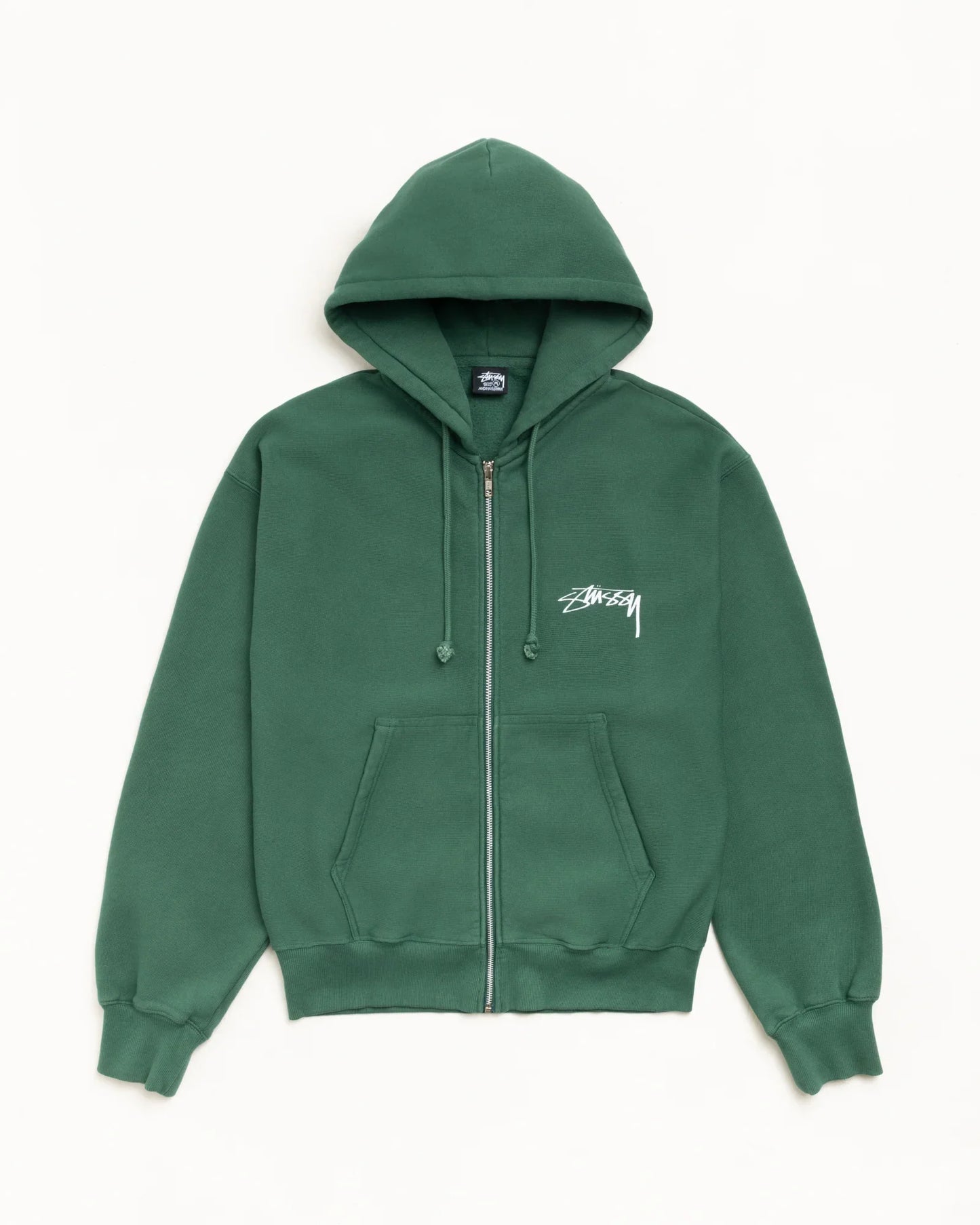 STUSSY SKATE STACK ZIP HOODIE PIGMENT DYED